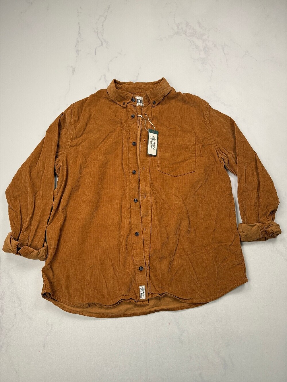 Alpine Design Shirt Button-Up Shirt Brown Vintage Retro - Mens XL NWT